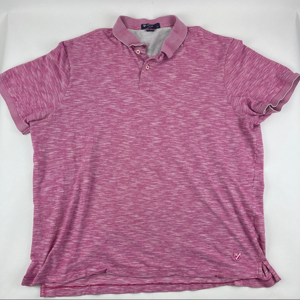 Cremieux Classics Polo Mens XXL Pink Striped Short Sleeve